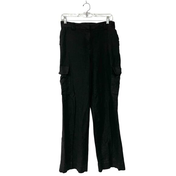 House of Harlow 1960 Pants - House of Harlow 1960 Pants Black Cargo Linen Blend Women's 6 Straight Leg